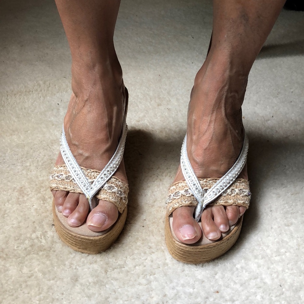 White and tan wedges